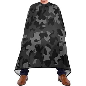 Kappersjurk Zwart Grijs Camouflage Kapperjurk Cape Lichtgewicht Kapsel Salon Cape Gemakkelijk Schoon Kappers Schort Voor Salon Kapsel Schoonheidswinkels 140X170Cm