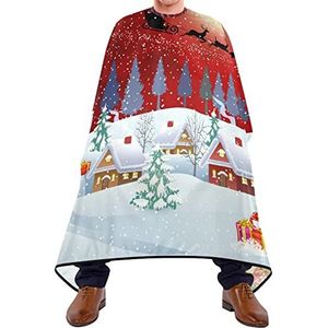 Haar Snijden Cape Sneeuwpop En Kerstboom Kapper Cape Gemakkelijk Schoon Salon Jurken Verstelbare Elastische Sluiting Scheren Bib Voor Volwassenen Barbershop Salon 140X170Cm