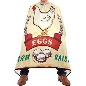 Salon Cape Retro Eier-Poster Ontwerp Kapperscape Haar Waterdichte Kapperscape Verstelbaar Uitkammen Cape Voor Haar Styling Salon Kapsel Kinderen 140 x 170 cm