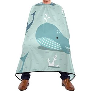 Snijden Toga Walvissen Zee Ankers Kapper Cape Gemakkelijk Schoon Kappers Cape Waterdichte Styling Capes Voor Kids Haar Verven Volwassenen 140X170Cm