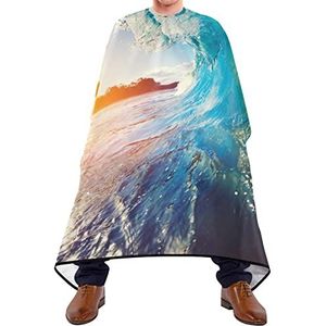 Snijden Jurken Ocean Sea Wave Scheren Bib Waterdichte Styling Capes Verstelbare Elastische Sluiting Haar Snijden Schort Voor Kapsel Volwassenen Salon 140X170Cm