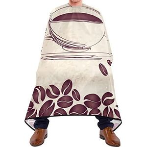 Scheren Bib Koffie Cup Retro Kappers Cape Lichtgewicht Haar Snijden Cape Gemakkelijk Schoon Kappers Schort Voor Kapsel Salon Kapper 140X170Cm