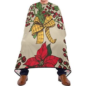 Salon Jurken Retro Kerst Patroon Kapsel Salon Cape Waterdicht Scheren Bib Verstelbare Elastische Sluiting Baard Bib Voor Barbershop Schoonheidssalons Kapsel 140X170Cm