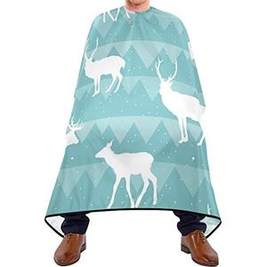 Kappers Cape Kerst Herten Silhouetten Haar Snijden Schort Waterdicht Haar Snijden Cape Verstelbare Elastische Sluiting Haar Snijden Toga Voor Haar Snijden Kapsel Volwassenen 140X170Cm