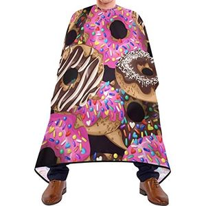 Kapperscape Haar Donuts-Voedselpatroon Hairdressing Cape Ademend Haircut Barber Cape Wasbare Kapmantel Voor Volwassenen Haar Styling Kinderen 140 x 170 cm