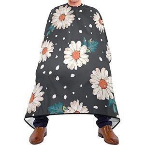 Kappers Schort Daisy Kamille Bloem Polka Dot Snijjurken Waterdichte Salon Jurken Verstelbare Elastische Sluiting Kapper Jurk Cape Voor Salon Kids Volwassenen 140X170Cm