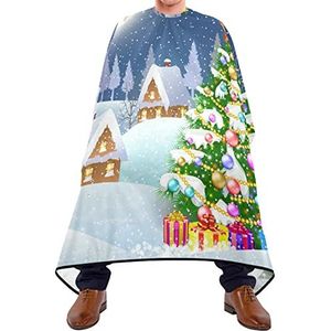 Kappersjurk Kerstboom Kapper Cape Waterdichte Salon Cape Verstelbare Elastische Sluiting Kappers Cape Voor Kapsel Kapper Haarverven 140X170Cm