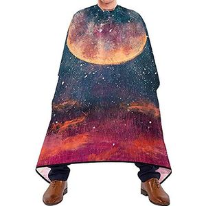 Kappers Cape Maan Sterren Kapper Jurk Cape Waterdicht Kapsel Salon Cape Verstelbare Elastische Sluiting Styling Capes Voor Schoonheidswinkels Haar Snijden Salon 140X170Cm