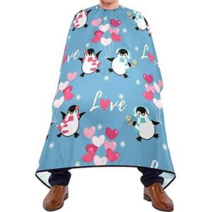 Kammen Cape Leuk Paar Pinguïns Barber Cape Ademend Kapperscape Wasbare Kapperscape Voor Salon Kapsel Hair Design Haarstyling 140 x 170 cm