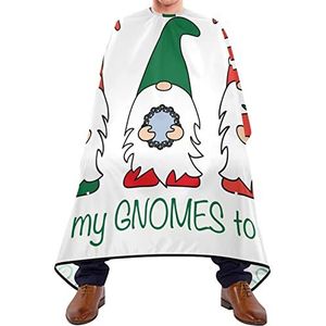 Snijden Jurken Leuke Kerst Kabouters Kapper Cape Gemakkelijk Schoon Kapsel Cape Verstelbare Elastische Sluiting Salon Cape Voor Kapsel Salon Haar Verven 140X170Cm