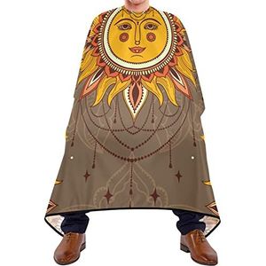 Kappersjurk Zon En Koninklijk Ornament Haar Snijden Jurk Lichtgewicht Salon Jurken Verstelbare Elastische Sluiting Kapsel Salon Cape Voor Volwassenen Kids Barbershop 140X170Cm
