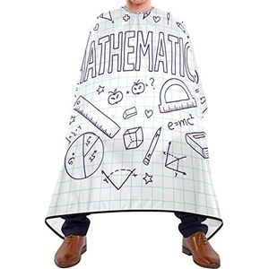 Kappers Cape School Wiskunde Scheren Bib Waterdichte Salon Cape Verstelbare Elastische Sluiting Salon Jurken Voor Kapsel Kids Volwassenen 140X170Cm