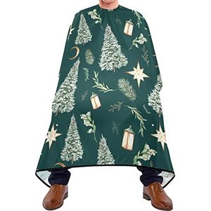 Salon Cape Kerstboom Maan Kappersjurk Waterdicht Snijden Jurk Verstelbare Elastische Sluiting Kappers Cape Voor Schoonheidswinkels Kapsalon 140X170Cm