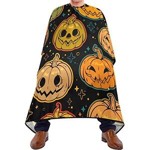 Snijden Jurken Oranje Haloween Pompoenen Haar Snijden Toga Waterdichte Styling Capes Verstelbare Elastische Sluiting Haar Snijden Cape Voor Haar Snijden Kapper Kapsel 140X170Cm