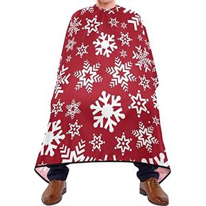 Snijjurken rood wit sneeuwvlokken kappersjurk waterdichte salonjurken lichtgewicht kapper cape voor volwassenen kapsel schoonheidssalons 140 x 170 cm