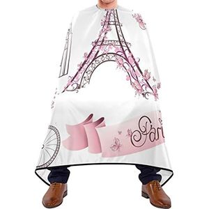 Kapperscape Parijse symbolen en monumenten kapmantel wasbaar uitkammen cape waterdichte kapperscape voor salon kapsel kinderen haarontwerp 140 x 170 cm