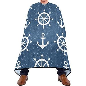 Kapsel Salon Cape Nautische Achtergrond Scheren Bib Lichtgewicht Kapper Cape Gemakkelijk Schoon Snijden Jassen Voor Salon Volwassenen Kinderen 140X170Cm