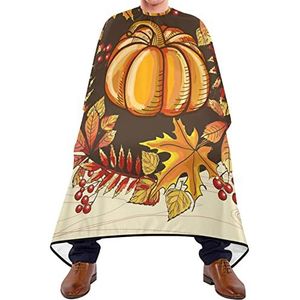 Haar Snijden Jurk Rijpe Pompoen Herfst Bladeren Kappers Cape Gemakkelijk Schoon Styling Capes Verstelbare Elastische Sluiting Kapsel Salon Cape Voor Salon Haar Snijden Schoonheidswinkels 140X170Cm