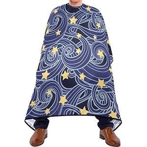 Kappers Schort Sterren En Wolken Nachtelijke Hemel Haar Snijden Schort Verstelbare Elastische Sluiting Haar Snijden Jurk Lichtgewicht Scheren Bib Voor Kapperszaak Haar Knippen Volwassenen 140X170Cm