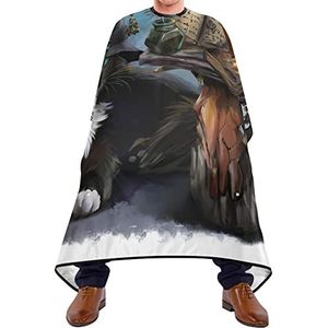 Salon Cape Halloween Kat Zwart Haircut Barber Cape Wasbaar Hairdressing Cape Ademend Kapperscape Voor Haar Ontwerp Kinderen Salon Haarsnit 140 x 170 cm