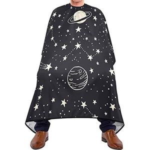 Kapperscape voor kappers, melkwegstelsel, planeten, kometen, kapmantel, waterdichte kapmantel, wasbaar, uitkammen, cape voor volwassenen, haarstyling voor kinderen, 140 x 170 cm