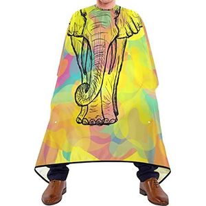 Kappers Jurk Olifant Vintage Kapper Jurk Cape Gemakkelijk Schoon Salon Toga's Verstelbare Elastische Sluiting Scheren Bib Voor Volwassenen Kapperszaak Haar Snijden 140X170Cm