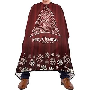 Kapmantel kerstboom sneeuwvlokken gelaagd gesneden kapper lichte capes jurk met elastische sluiting kapper schort voor volwassenen kapsalon schoonheidssalon 140 x 170 cm