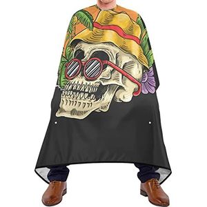 Kapsel Salon Cape Tropische Schedel Haar Snijden Cape Gemakkelijk Schoon Baard Bib Verstelbare Elastische Sluiting Snijden Jurk Voor Salon Volwassenen Kinderen 140X170Cm