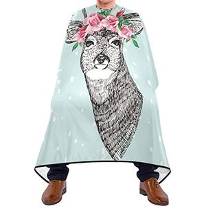 Salonjurken Herten Met Rozen Kapper Cape Verstelbare Elastische Sluiting Kappers Cape Lichtgewicht Haar Snijden Schort Voor Haar Knippen Kapsel Kids 140X170Cm