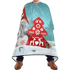 Baard Bib Kerst Besneeuwde Kappers Schort Waterdichte Kappers Cape Verstelbare Elastische Sluiting Kappers Jurk Voor Haar Verven Kapsel Volwassenen 140X170 Cm
