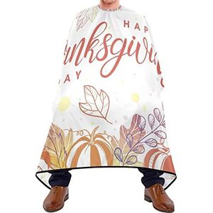 Kappers Cape Thanksgiving Pompoen Bladeren Scheren Bib Verstelbare Elastische Sluiting Styling Capes Gemakkelijk Schoon Kappers Jurk Voor Salon Kapsel Schoonheidswinkels 140X170Cm