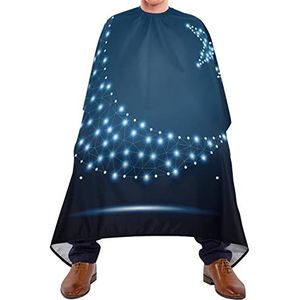 Kapperscape maan en ster haar styling cape waterdichte kapperscape kapperscape verstelbare kapsalon cape voor volwassenen haar styling salon kapsel 140 x 170 cm