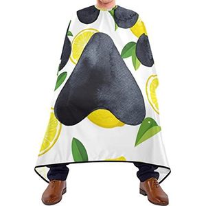Kappers Jurk Zwarte Poot Print Haar Snijden Jurk Verstelbare Elastische Sluiting Kapper Cape Waterdichte Styling Capes Voor Kapperszaak Haar Snijden Schoonheidswinkels 140X170 Cm