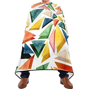 Kapsel Cape Kleurrijke Driehoeken Kappers Schort Waterdichte Styling Capes Verstelbare Elastische Sluiting Kapper Cape Voor Haar Verven Schoonheidswinkels Haar Knippen 140X170Cm