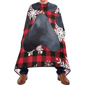 Salon Cape Zwarte Poot Print Styling Capes Waterdicht Haar Snijden Schort Verstelbare Elastische Sluiting Kapsel Cape Voor Kapperszaak Kapsel Salon 140X170Cm