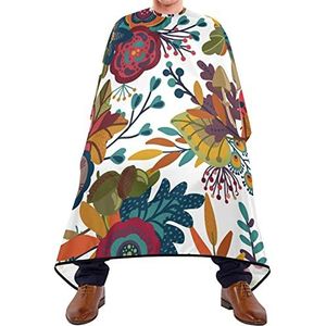 Kapsel Salon Cape Herfst Bladeren Bloemen Kapper Snijden Cape Waterdicht Haar Styling Cape Verstelbare Haardressing Cape Voor Kinderen Volwassenen Salon Kapsel 140 x 170 cm