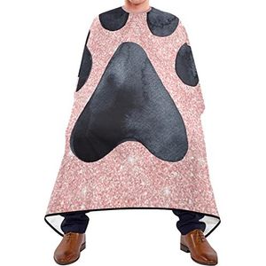 Salon Cape Zwarte Poot Print Kapper Jurk Cape Verstelbare Elastische Sluiting Kapsel Cape Gemakkelijk Schoon Salon Toga's Voor Schoonheidswinkels Haar Knippen Haar Verven 140X170Cm