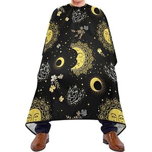 Barber Cape Zon Maan Boho Salon Cape Waterdichte Haircut Barber Cape Ademend Hairdressing Cape Voor Kinderen Haar Ontwerp Volwassenen 140 x 170 cm