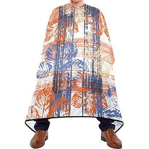 Kappers Cape Herfst Herfst Blad Plaid Kapper Jurk Cape Verstelbare Elastische Sluiting Haar Snijden Schort Waterdicht Kapsel Salon Cape Voor Haar Verven Salon Schoonheidswinkels 140X170Cm