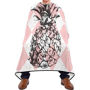 Kapper Cape Ananas Op Ruit Kappers Schort Waterdichte Kappers Jurk Verstelbare Elastische Sluiting Salon Cape Voor Kapperszaak Kapsalon 140X170Cm