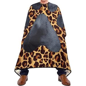 Barber Cape Zwarte Pootafdruk Salon Cape Waterdichte Kam Cape Verstelbare Hairdressing Cape Voor Kinderen Haar Styling Haarontwerp 140 x 170 cm
