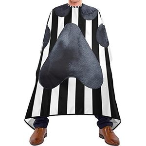 Salon Toga's Zwarte Poot Print Snijden Jurk Verstelbare Elastische Sluiting Haar Snijden Jurk Waterdichte Kapper Cape Voor Kapperszaak Haar Snijden Kids 140X170Cm
