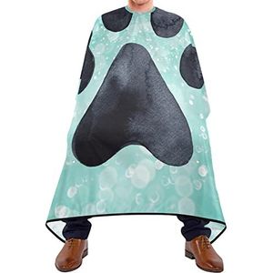 Kappers Cape Zwarte Poot Print Styling Capes Waterdichte Snijden Jurk Verstelbare Elastische Sluiting Haar Snijden Cape Voor Schoonheidswinkels Volwassenen Haar Knippen 140X170Cm
