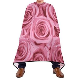 Kapper Cape Mooie Roze Rose Flora Salon Cape Gemakkelijk Scheren Bib Lichtgewicht Kappers Jurk Voor Kapperszaak Haar Snijden Schoonheidswinkels 140X170Cm
