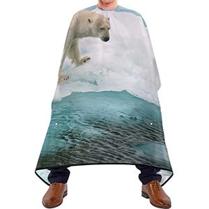 Kappers Schort Ijsbeer Scheren Bib Gemakkelijk Schoon Haar Snijden Cape Waterdichte Snijden Gowns Voor Salon Kapperszaak Haar Snijden 140X170Cm