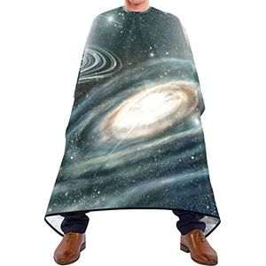 Kapperscape voor kapsalon, universum, melkwegplaneten, barber, cape, waterdicht, verstelbaar, haardressing cape voor haardesign, volwassenen en kinderen, 140 x 170 cm