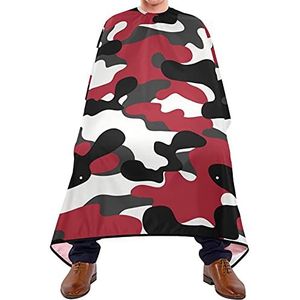 Snijjurken Zwart Rood Camouflage Kapsel Cape Waterdichte Kapper Cape Verstelbare Elastische Sluiting Kapsel Salon Cape Voor Kapsel Haar Snijden Haar Verven 140X170Cm