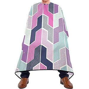 Baard Bib Geometrische Patroon Kappers Cape Verstelbare Elastische Sluiting Snijden Gowns Gemakkelijk Schoon Salon Toga's Voor Kapperszaak Salon Haar Snijden 140X170Cm