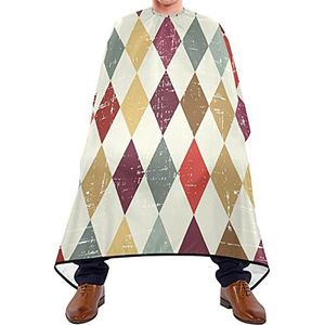 Kappers Schort Vintage Geometrisch Patroon Haar Snijden Cape Gemakkelijk Schoon Baard Bib Lichtgewicht Kappers Jurk Voor Salon Volwassenen Kapperszaak 140X170Cm