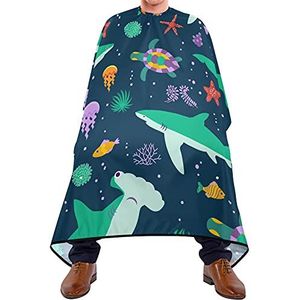Salon Cape Zeeleven Patroon Tondeuse Cape Wasbaar Uitkammen Cape Ademend Barber Cape Voor Salon Kapsel Volwassenen Kinderen 140 x 170 cm